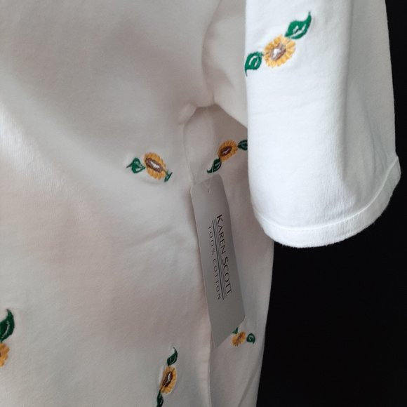 Vintage Karin Scott Embroidered Tee Shirt - Picture 2 of 7